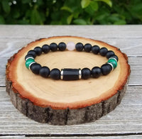 Brahmatells Empath Protection Bracelet with Malachite & Tourmaline by Brahmatells
