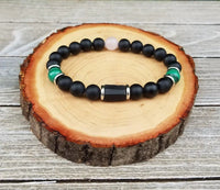 Brahmatells Empath Protection Bracelet with Malachite & Tourmaline by Brahmatells