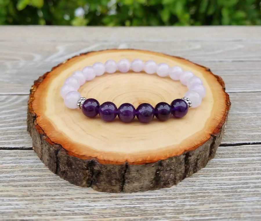 Brahmatells Lavender Amethyst & Amethyst Meditation Bracelet – Embrace Serenity by Brahmatells
