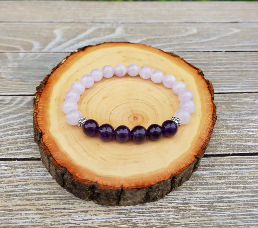 Brahmatells Lavender Amethyst & Amethyst Meditation Bracelet – Embrace Serenity by Brahmatells