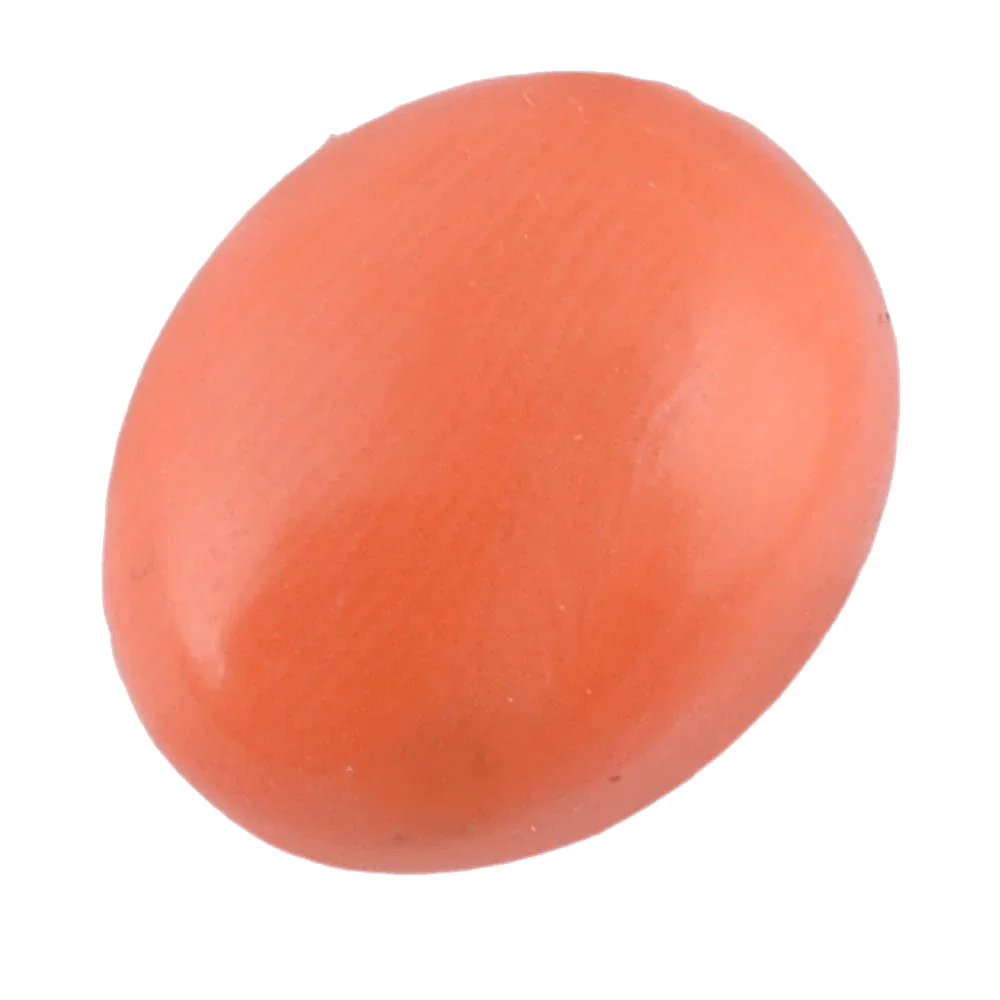 Brahmatells Premium Red Coral Oval-Natural: Harmonize Your Life with Astrological Gem by Brahmatells
