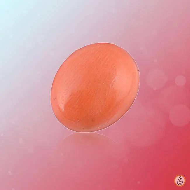 Brahmatells Premium Red Coral Oval-Natural: Harmonize Your Life with Astrological Gem by Brahmatells