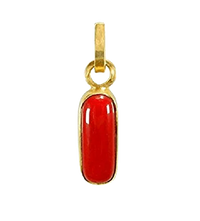 Brahmatells Red Coral Capsule-Cherry-Red Pendant: Mars-Infused Power for Life's Challenges by Brahmatells