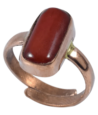 Brahmatells Red Coral Capsule-Maroon-Red Ring: Mars-Infused Gemstone for Empowerment by Brahmatells