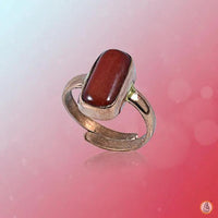 Brahmatells Red Coral Capsule-Maroon-Red Ring: Mars-Infused Gemstone for Empowerment by Brahmatells