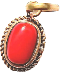 Brahmatells Red Coral Capsule-Rose-Red Pendant: Mars-Inspired Gem for Empowerment by Brahmatells