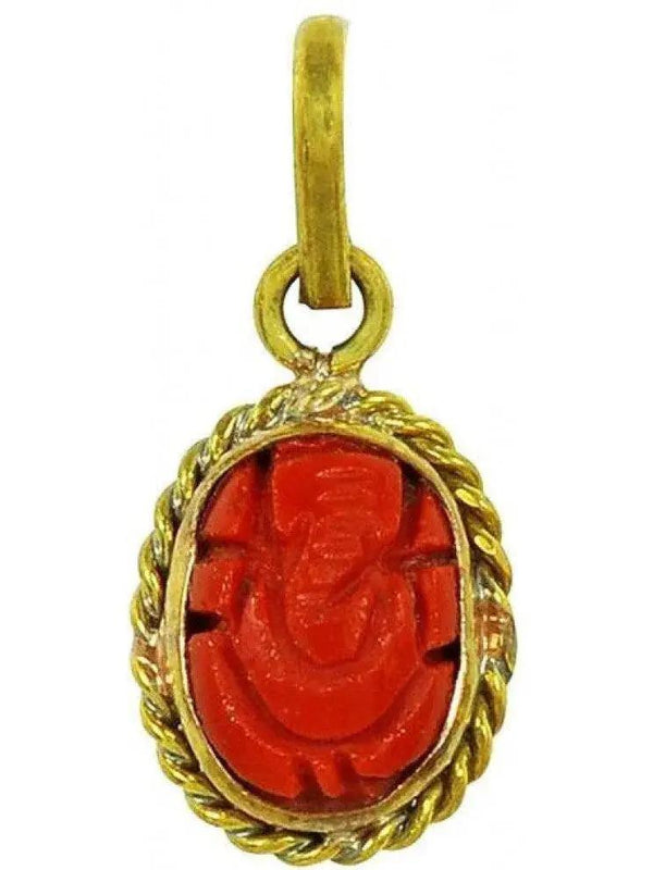 Brahmatells Red Coral Ganesha: Mars-Enhanced Gemstone for Prosperity by Brahmatells