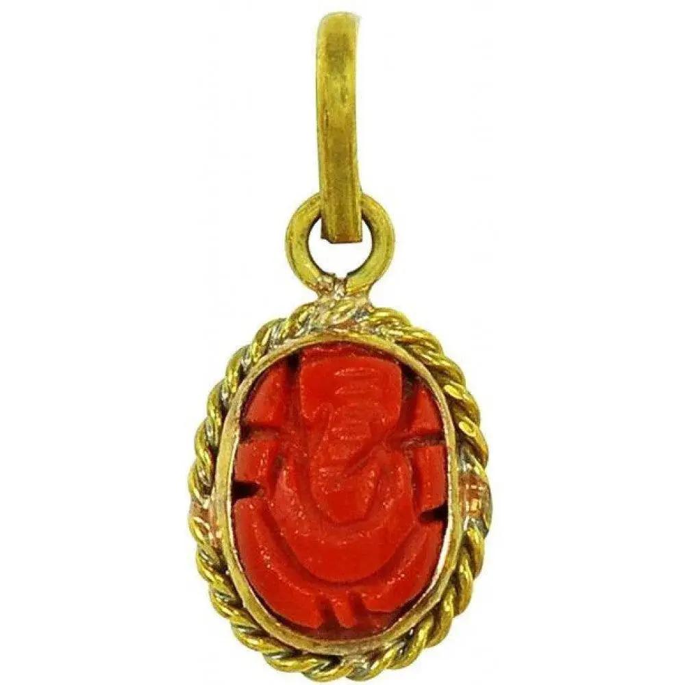 Brahmatells Red Coral Ganesha: Mars-Enhanced Gemstone for Prosperity by Brahmatells