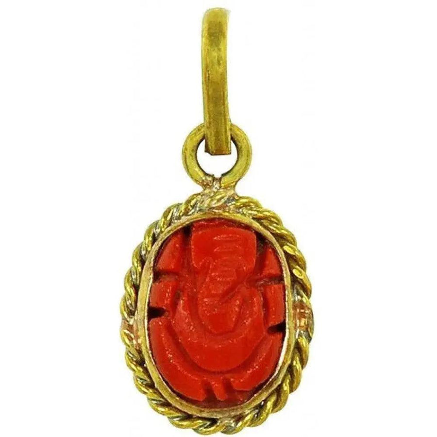 Brahmatells Red Coral Ganesha: Mars-Enhanced Gemstone for Prosperity by Brahmatells
