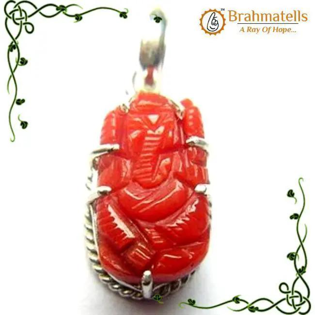 Brahmatells Red Coral Ganesha: Mars-Enhanced Gemstone for Prosperity by Brahmatells