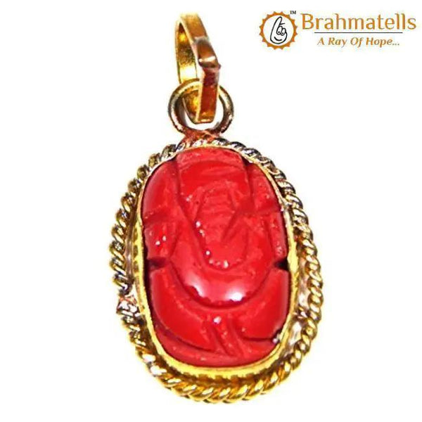 Brahmatells Red Coral Ganesha: Mars-Enhanced Gemstone for Prosperity by Brahmatells