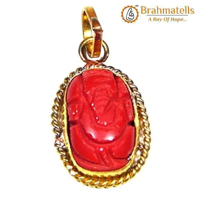 Brahmatells Red Coral Ganesha: Mars-Enhanced Gemstone for Prosperity by Brahmatells