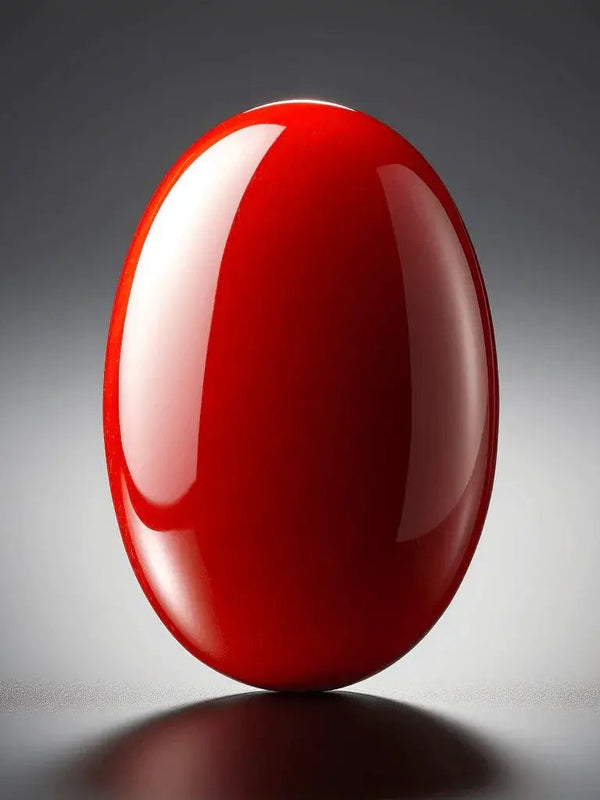 Brahmatells Red Coral Oval-Apple-Red: Mars-Aligned Gemstone for Strength by Brahmatells
