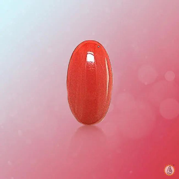 Brahmatells Red Coral Oval-Apple-Red: Mars-Aligned Gemstone for Strength by Brahmatells
