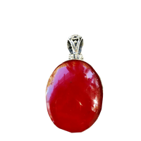Brahmatells Red Coral Oval-Light-Red Pendant: Harness the Power of Mars by Brahmatells