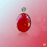 Brahmatells Red Coral Oval-Light-Red Pendant: Harness the Power of Mars by Brahmatells