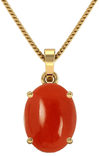 Brahmatells Red Coral Oval-Tomato-Red Pendant: Mars-Inspired Gemstone for Empowerment by Brahmatells