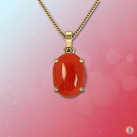 Brahmatells Red Coral Oval-Tomato-Red Pendant: Mars-Inspired Gemstone for Empowerment by Brahmatells