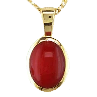 Brahmatells Red Coral Oval-Wine-Red Pendant: Mars-Infused Gemstone for Empowerment by Brahmatells