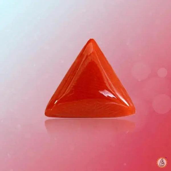 Brahmatells Red Coral Triangle-Apple-Red: Mars-Inspired Gemstone by Brahmatells