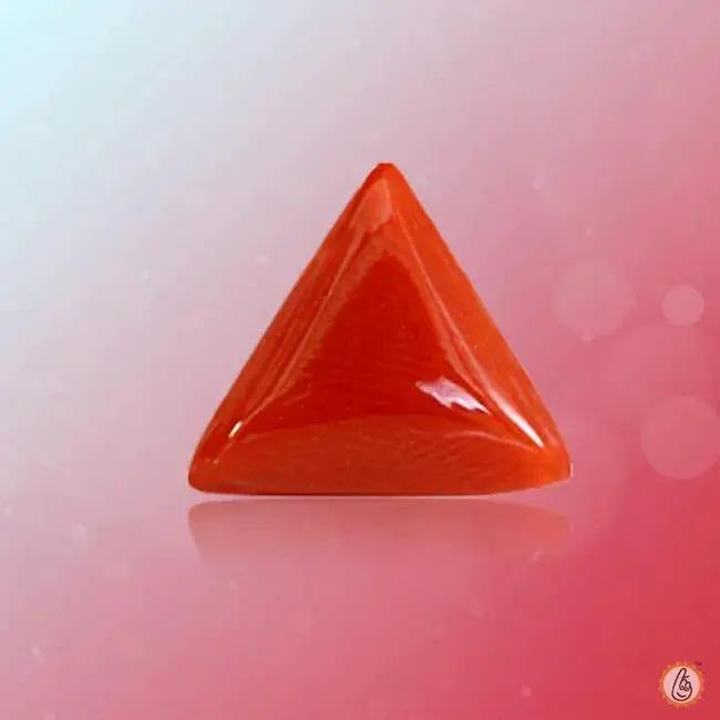 Brahmatells Red Coral Triangle-Apple-Red: Mars-Inspired Gemstone by Brahmatells