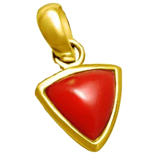 Brahmatells Red Coral Triangle-Cherry-Red Pendant: A Mars-Inspired Astrological Accessory by Brahmatells