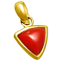 Brahmatells Red Coral Triangle-Cherry-Red Pendant: A Mars-Inspired Astrological Accessory by Brahmatells
