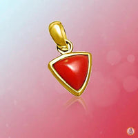 Brahmatells Red Coral Triangle-Cherry-Red Pendant: A Mars-Inspired Astrological Accessory by Brahmatells