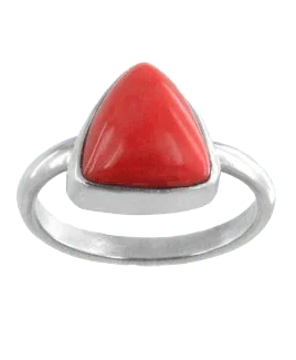 Brahmatells Red Coral Triangle-Cherry-Red Ring: A Mars-Inspired Astrological Jewel by Brahmatells