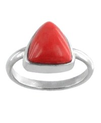 Brahmatells Red Coral Triangle-Cherry-Red Ring: A Mars-Inspired Astrological Jewel by Brahmatells