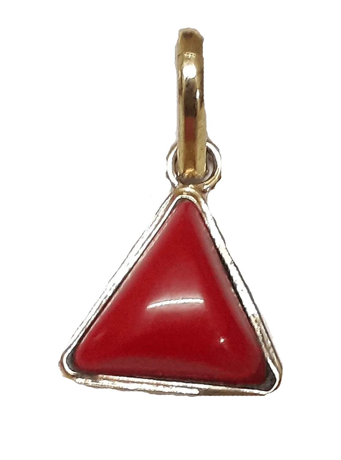Brahmatells Red Coral Triangle-Crimson-Red Pendant: A Mars-Inspired Astrological Accessory by Brahmatells
