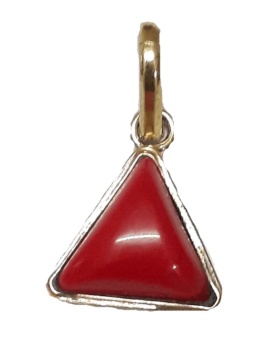 Brahmatells Red Coral Triangle-Crimson-Red Pendant: A Mars-Inspired Astrological Accessory by Brahmatells