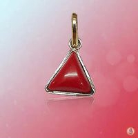Brahmatells Red Coral Triangle-Crimson-Red Pendant: A Mars-Inspired Astrological Accessory by Brahmatells