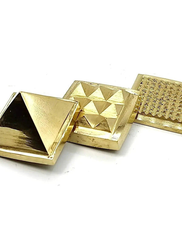 Brass Metal Vastu Pyramid for Home & Office Feng Shui Products North-West (Golden) by Brahmatells