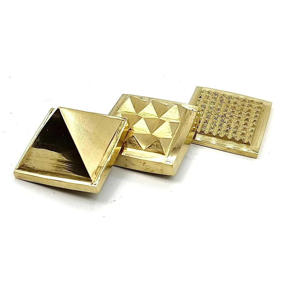 Brass Metal Vastu Pyramid for Home & Office Feng Shui Products North-West (Golden) by Brahmatells