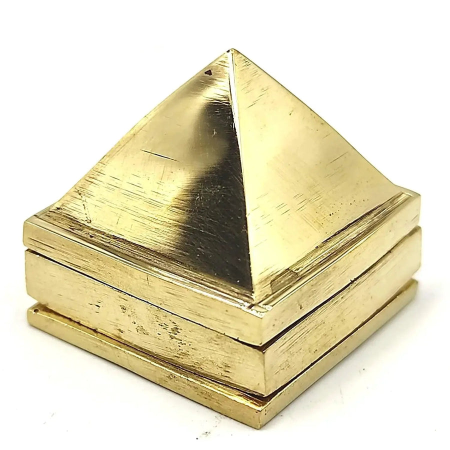 Brass Metal Vastu Pyramid for Home & Office Feng Shui Products North-West (Golden) by Brahmatells
