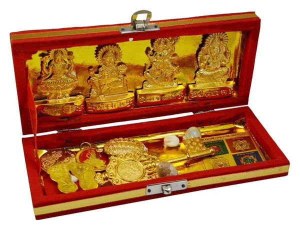 Brass Sri Dhan Laxmi -Kuber Bhandari Yantra (Gold) by Brahmatells