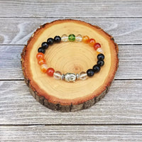 Buddha Protection Bracelet with Fire Agate & Black Onyx | Brahmatells by Brahmatells