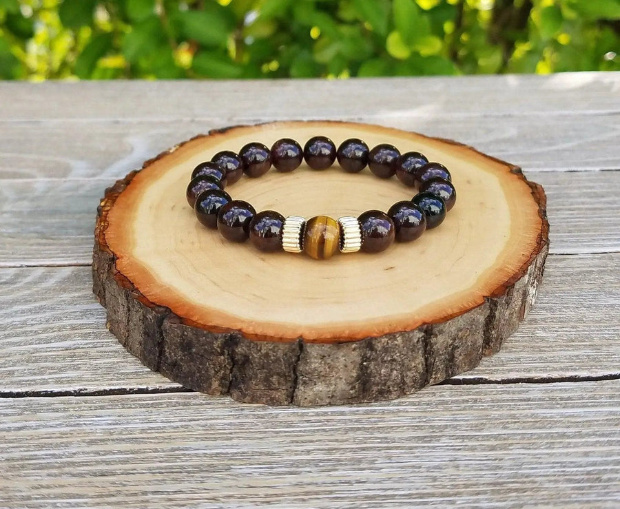Business Success Bracelet: Tigers Eye & Garnet | Brahmatells Exclusive by Brahmatells