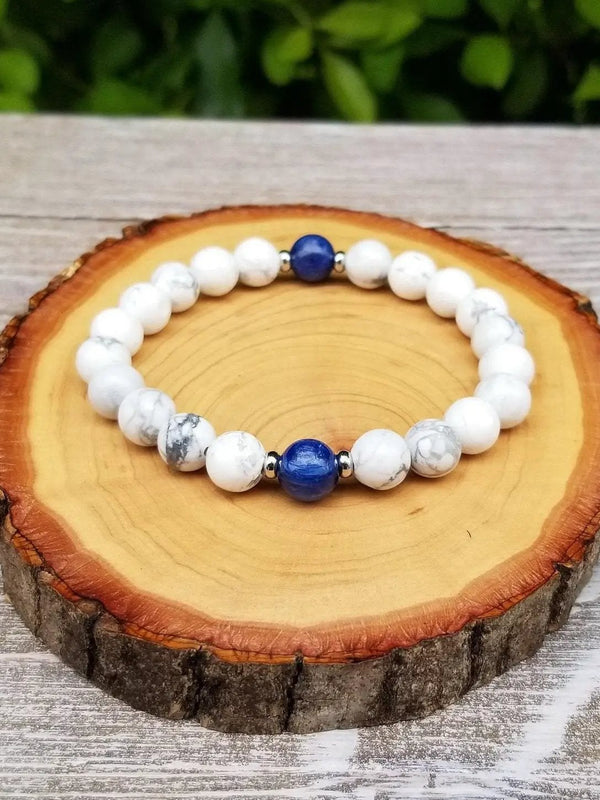 Calming & Focus Kyanite Howlite Bracelet | Brahmatells by Brahmatells