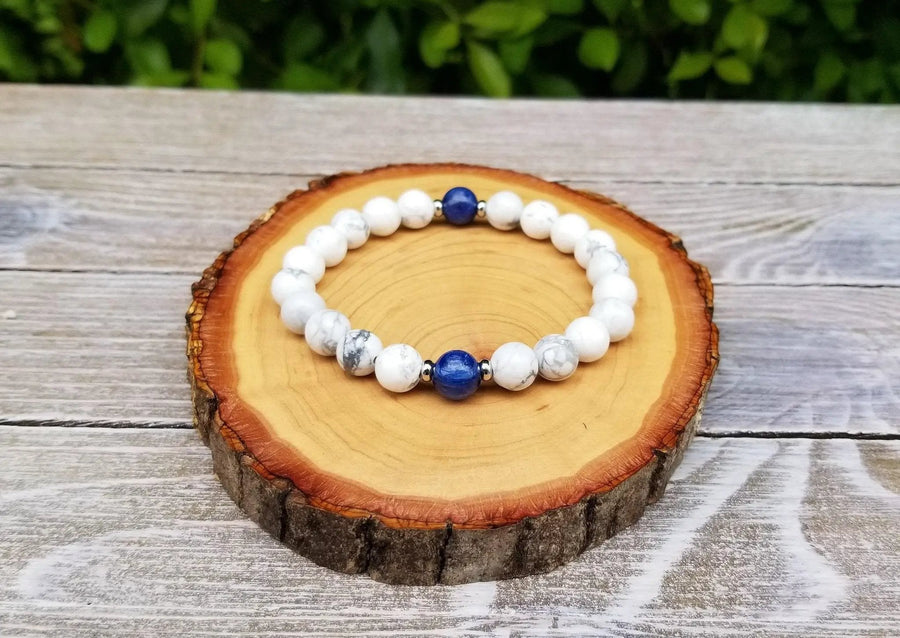 Calming & Focus Kyanite Howlite Bracelet | Brahmatells by Brahmatells