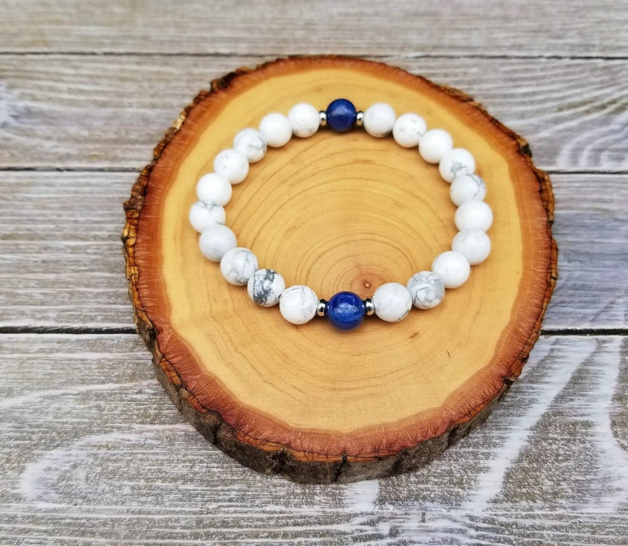 Calming & Focus Kyanite Howlite Bracelet | Brahmatells by Brahmatells