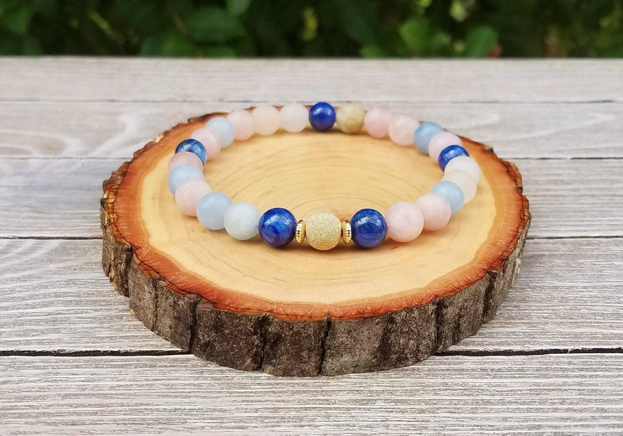 Calming Dream Bracelet: Kyanite & Morganite | Brahmatells by Brahmatells