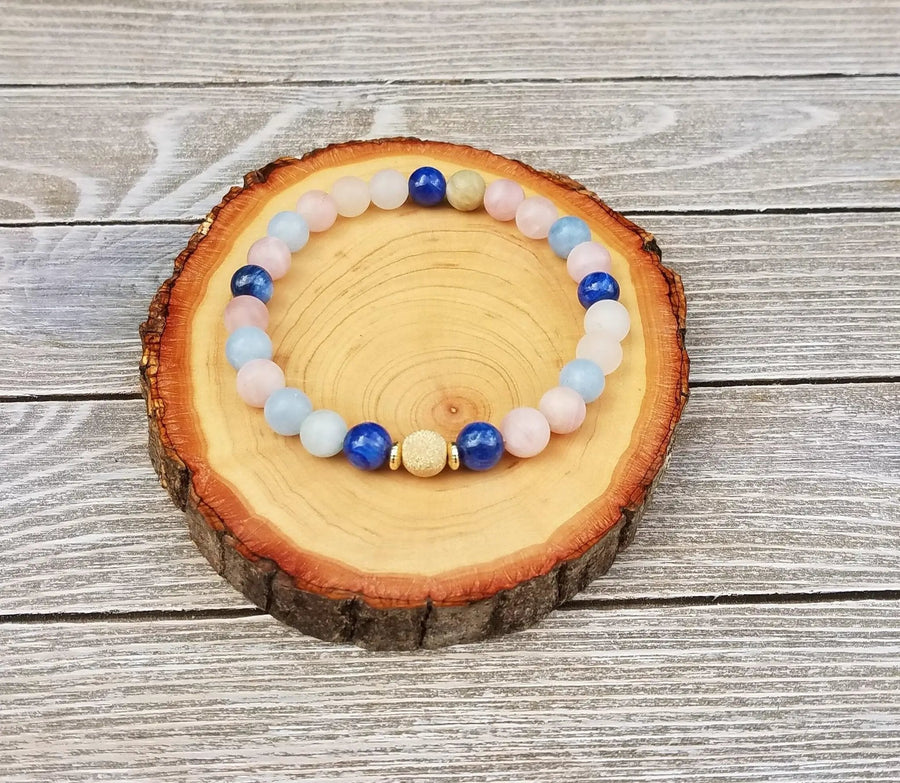 Calming Dream Bracelet: Kyanite & Morganite | Brahmatells by Brahmatells