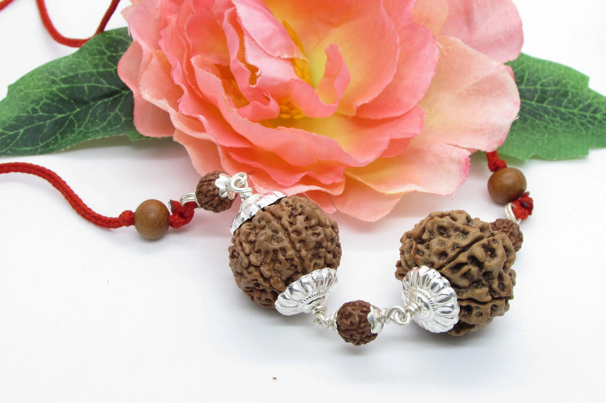 Capricorn Rudraksha Pair – 7 Mukhi Nepal Beads with Silver by Brahmatells