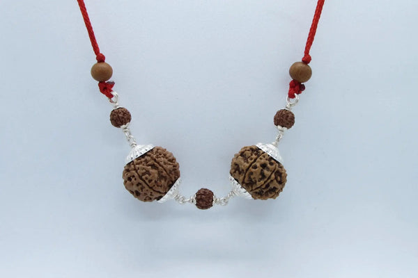 Capricorn Rudraksha Pair – 7 Mukhi Nepal Beads with Silver by Brahmatells