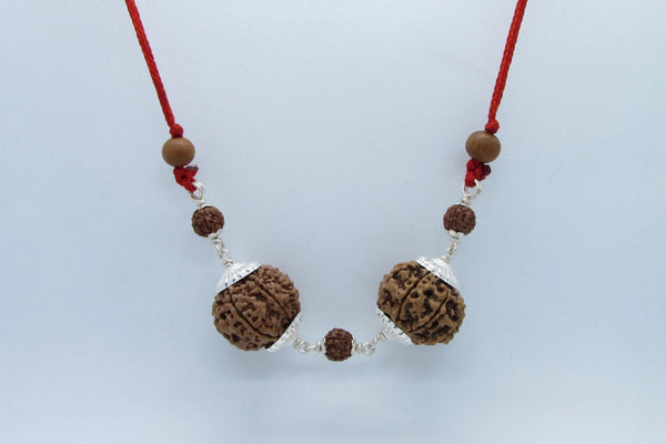 Capricorn Rudraksha Pair – 7 Mukhi Nepal Beads with Silver by Brahmatells