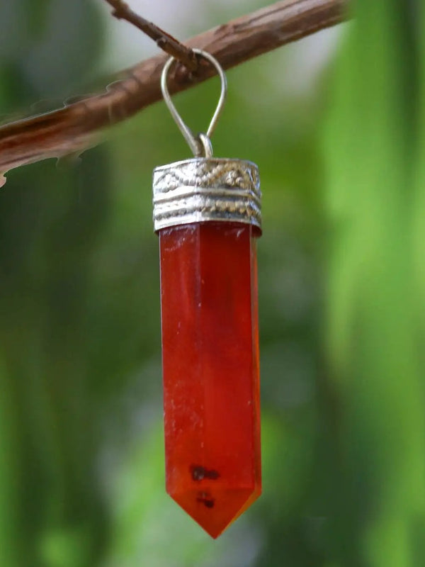 Carnelian Pencil Pendant by Brahmatells