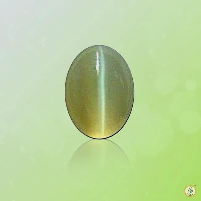 Cats Eye (Lehsunia) Pistachio-Green Gemstone - Brahmatells by Brahmatells