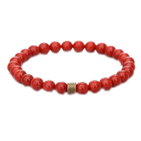 Cherry Red Coral Round Bracelet - Mars Harmony Accessory | Brahmatells by Brahmatells